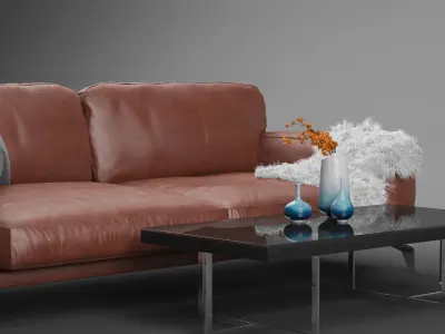 Peruna Leather Two Seat Sofa  3D model