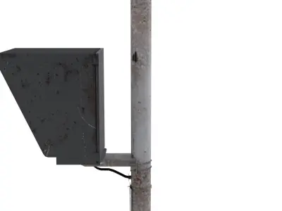 Train Traffic Light Weathered 9 3D model