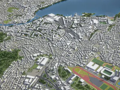 Lucerne - 3D City Model Low-poly 3D model