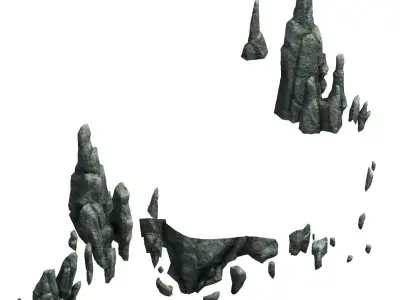 Demon Palace - mountain gravel 08 3D model