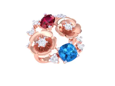 Women Ring  Render 3dm STL OBJ FBX Details 3D print model 302