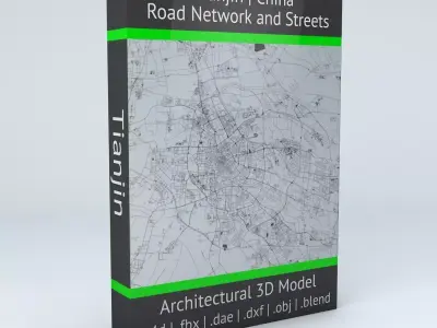 Tianjin Road Network and Streets 3D model