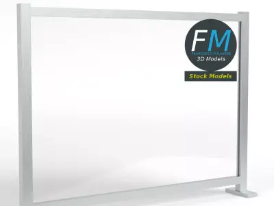 Glass railing module 2 3D model