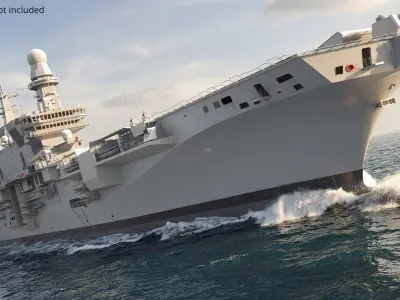  Military Aircraft Carrier Sea Vehicle Gray Simplified 