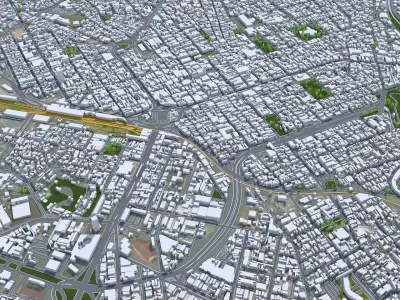 Campinas Brazil 25km Low-poly 3D model