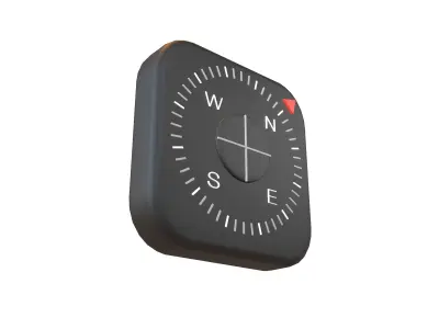 IOS Compass Icon v1 001 Low-poly 3D model