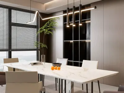 Dining room Dining interior Dining table 41 3D model