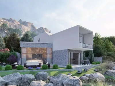 Weekend -Villa -House Model -Exterior and interior Render 3D model