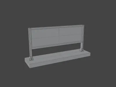 Metal and Concrete Signboard WHY NOT Low-poly 3D model