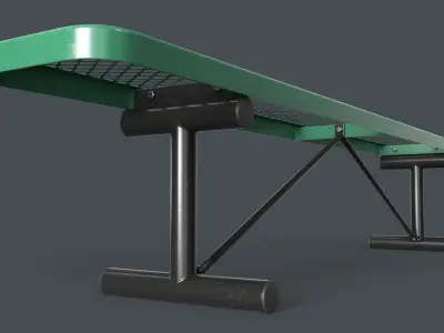 Metal Modern Bench 17 PBR Game Ready Low-poly 3D model