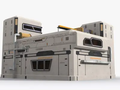 Factory Industrial Sci Fi x18 Low-poly 3D model