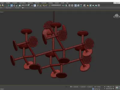 Fractal l chandelier Low-poly 3D model