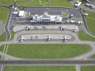 Malta - International Airport - MLA Low-poly 3D model