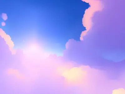 6k stylized cloudy skybox Low-poly 3D model
