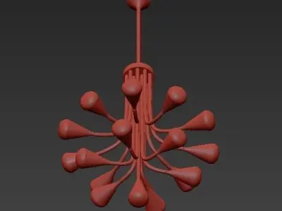 Globo Five Light Chandelier 3D model