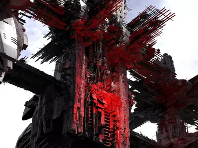 Cyberpunk Mega City Docks 3D model