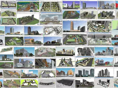 Collection 65 Sketchup Shopping Center models 3D Model Pack