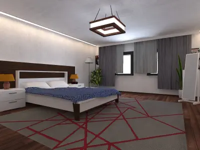 Fully Ready Multi-Room Furnished Apartment Scene Low-poly 3D model