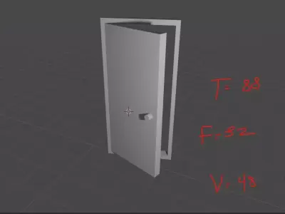 LowPolyAjarDoor door Low-poly 3D model