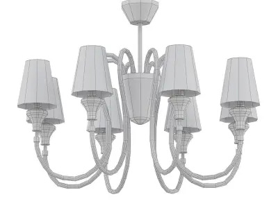 NAOMI light chrome chandelier with shades 3D model