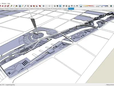 Sketchup Plaza siteplan 206 3D model