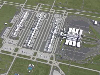 Denver Airport Low-poly 3D model