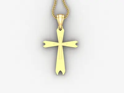Light Gold 18K Cross Pendant 2CP047 3D print model
