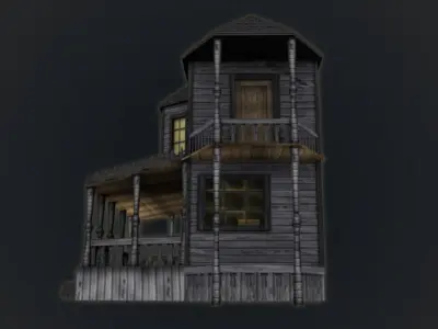Haunted Halloween House Low-poly 3D model