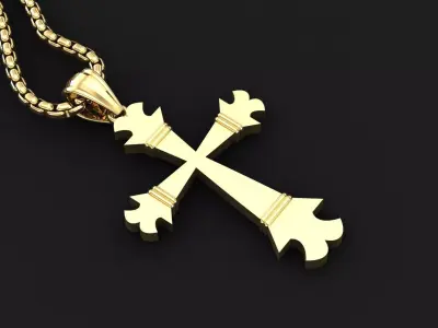 High Cross Pendant Light Gold 18K 3CP001 3D print model