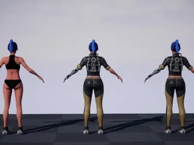 Sci-fi Girl Character Low-poly 3D model