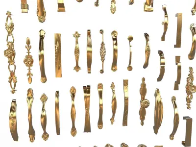 Classical Cabinet pull handle 3d model 3D model