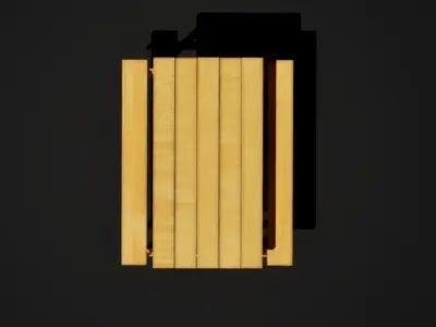 Wooden outdoor table with benches Free low-poly 3D model
