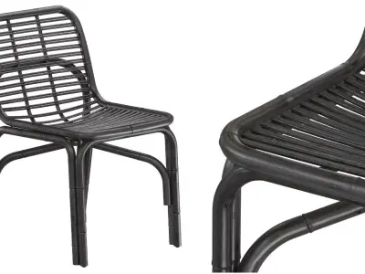 Black Peak armchair INDOOR rattan Cane-line 3D model