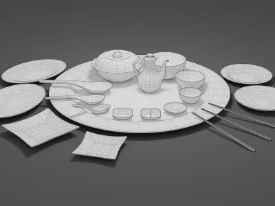 Vietnam Tableware Set 3D model