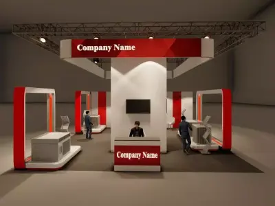 Exhibition Model trade show booth 3D model