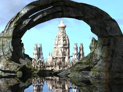 Great Garden Palace castle archway 3D model