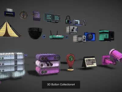 3D Button Collections 3D Model Pack