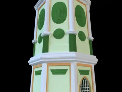 Clock tower Low-poly 3D model purchase