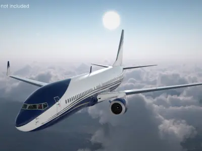  Boeing 737-900 Aircraft with Luxury Interior and Cockpit Rigged for Cinema 4D 