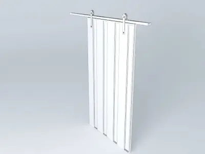 Sliding Door w / rail and support with pulleys Free 3D model