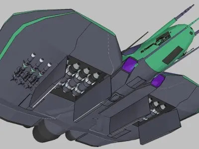 SQ Conqueror - Multirole space combat corvette class with bombs  3D print model