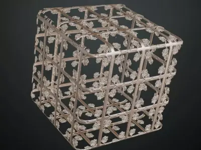 Silver Metal Guard Roses Transparent PBR Seamless Texture