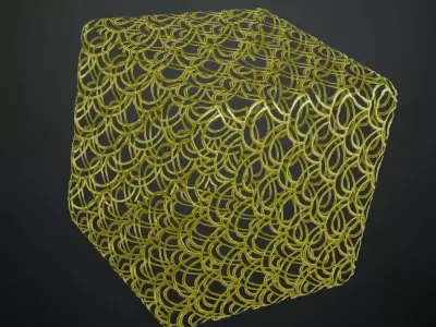 Golden Fish Metal Grill Transparent PBR Seamless Texture