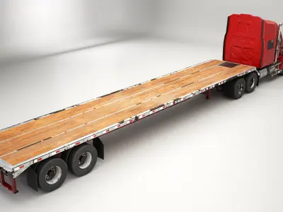  Generic Used Semi Truck with Flatbed Trailer 
