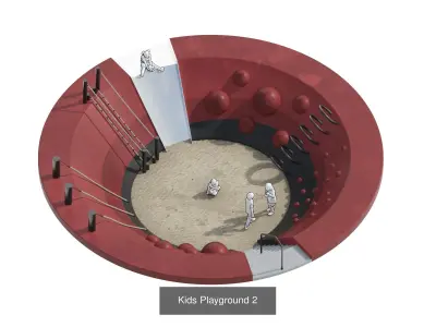 Playground set parkland design 3D Model Pack