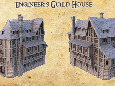 Engineer Guild House Tabletop Terrain 28 MM 3D print model