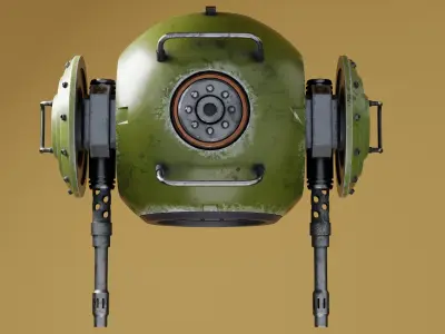 Spherical Robot with Turret 3D model