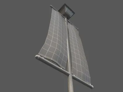 banner speaker post Low-poly 3D model