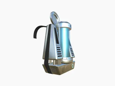 SciFi Backpack J10 Aluminum - Fashion Character Design Low-poly 3D model