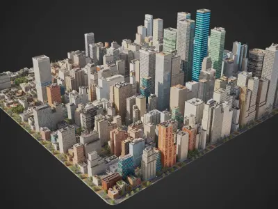 Realistic City S4 MAYA Low-poly 3D model